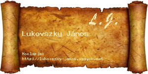 Lukovszky János névjegykártya