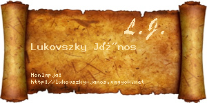 Lukovszky János névjegykártya