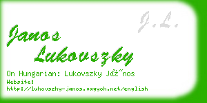 janos lukovszky business card